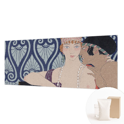 Modern wall mural featuring an artistic depiction of a couple