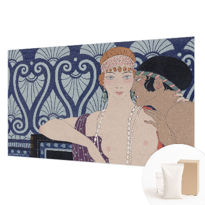 Modern wall mural featuring an artistic depiction of a couple
