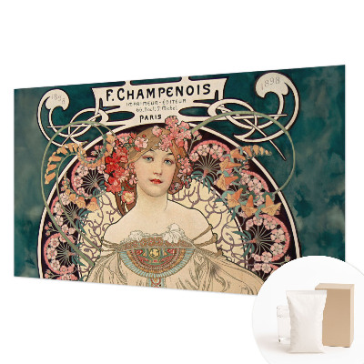 Modern wall mural for bedroom with a floral symmetrical pattern
