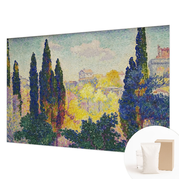 Modern wall mural for living room featuring impressionist landscape artwork