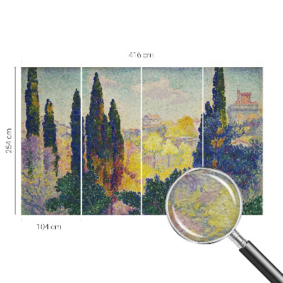 Modern wall mural for living room featuring impressionist landscape artwork
