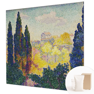 Modern wall mural for living room featuring impressionist landscape artwork