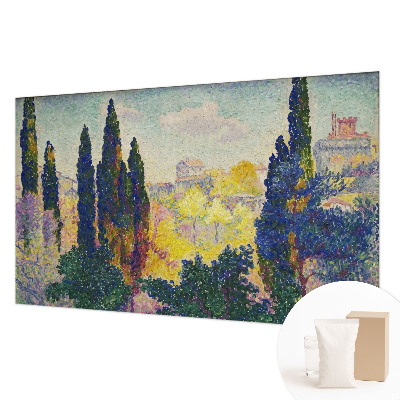 Modern wall mural for living room featuring impressionist landscape artwork