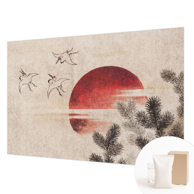 Premium wall mural for bedroom featuring an eastern forest design
