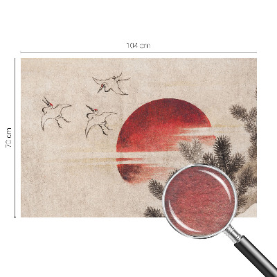 Premium wall mural for bedroom featuring an eastern forest design