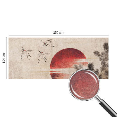 Premium wall mural for bedroom featuring an eastern forest design