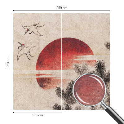 Premium wall mural for bedroom featuring an eastern forest design