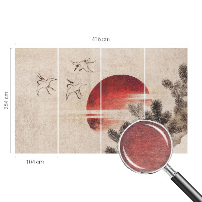 Premium wall mural for bedroom featuring an eastern forest design