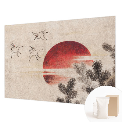 Premium wall mural for bedroom featuring an eastern forest design