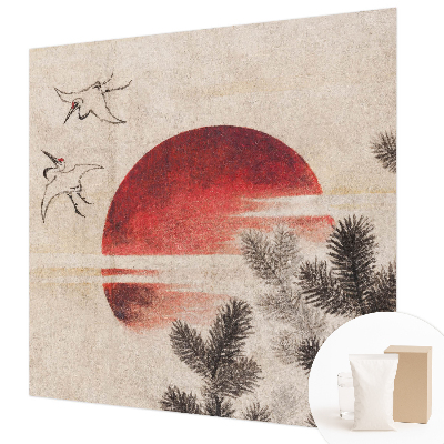 Premium wall mural for bedroom featuring an eastern forest design