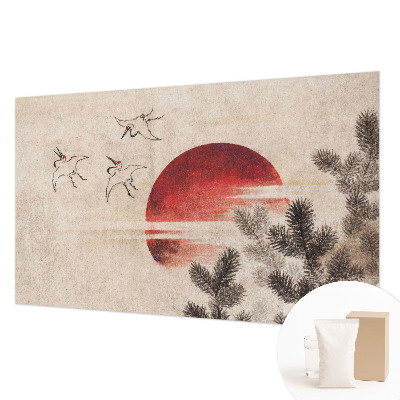 Premium wall mural for bedroom featuring an eastern forest design