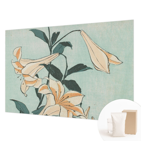 Premium photo wallpaper with a delicate lilies design