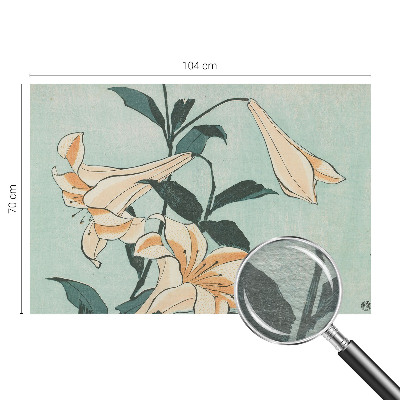 Premium photo wallpaper with a delicate lilies design