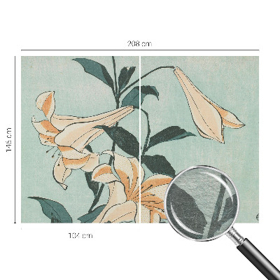 Premium photo wallpaper with a delicate lilies design