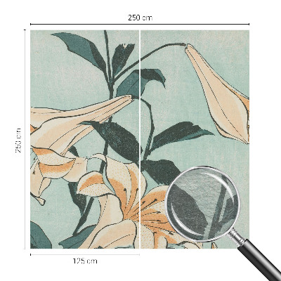 Premium photo wallpaper with a delicate lilies design