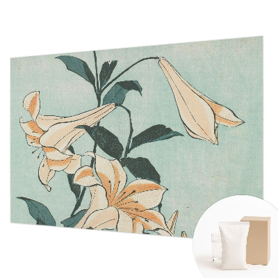 Premium photo wallpaper with a delicate lilies design