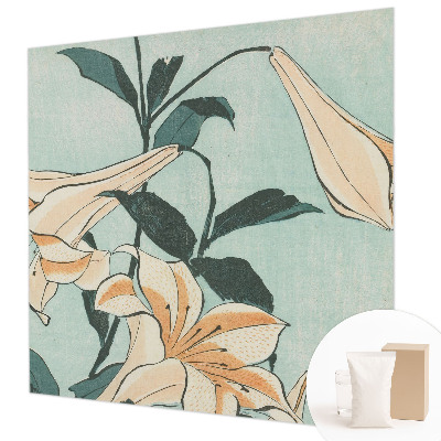 Premium photo wallpaper with a delicate lilies design