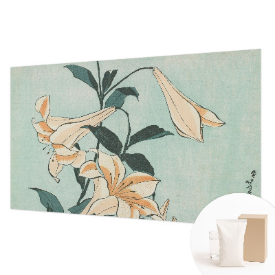 Premium photo wallpaper with a delicate lilies design