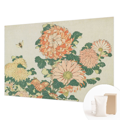 Decorative wall mural for living room with chrysanthemum flower design
