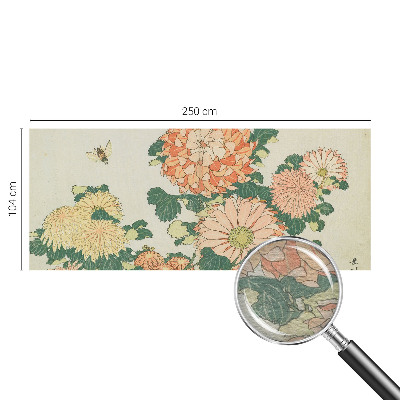 Decorative wall mural for living room with chrysanthemum flower design