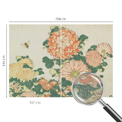 Decorative wall mural for living room with chrysanthemum flower design