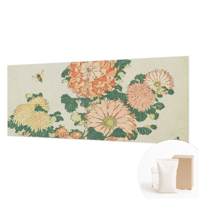 Decorative wall mural for living room with chrysanthemum flower design