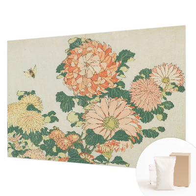 Decorative wall mural for living room with chrysanthemum flower design