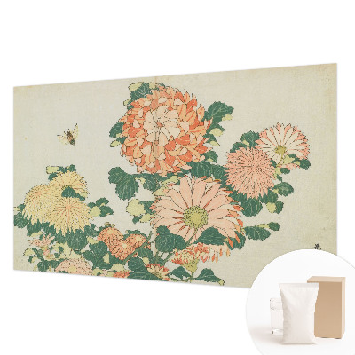 Decorative wall mural for living room with chrysanthemum flower design