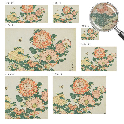 Decorative wall mural for living room with chrysanthemum flower design
