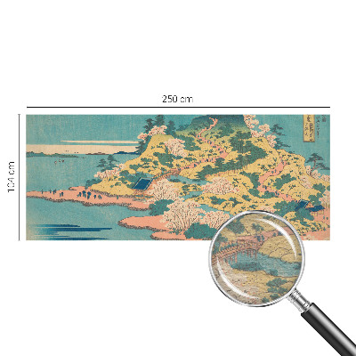 Non-woven photo wallpaper featuring a Japanese landscape motif