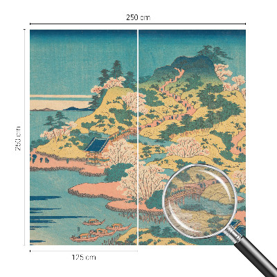 Non-woven photo wallpaper featuring a Japanese landscape motif