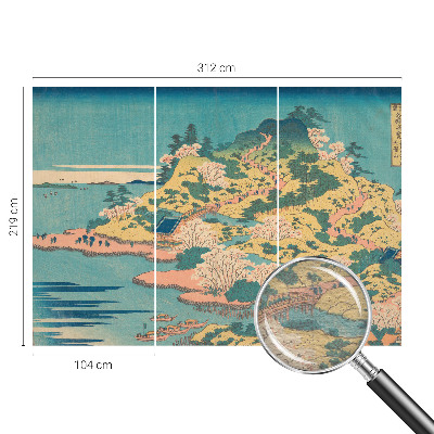 Non-woven photo wallpaper featuring a Japanese landscape motif