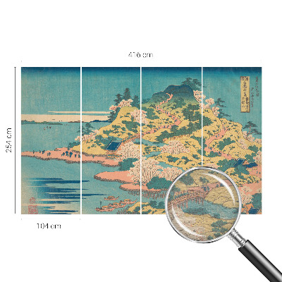 Non-woven photo wallpaper featuring a Japanese landscape motif