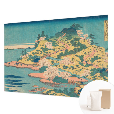 Non-woven photo wallpaper featuring a Japanese landscape motif