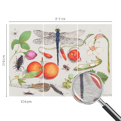 Wallpaper mural with a nature illustration