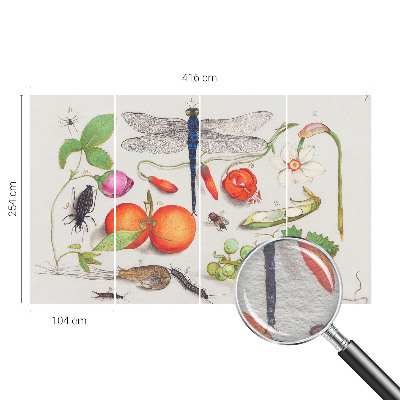 Wallpaper mural with a nature illustration