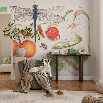 Wallpaper mural with a nature illustration