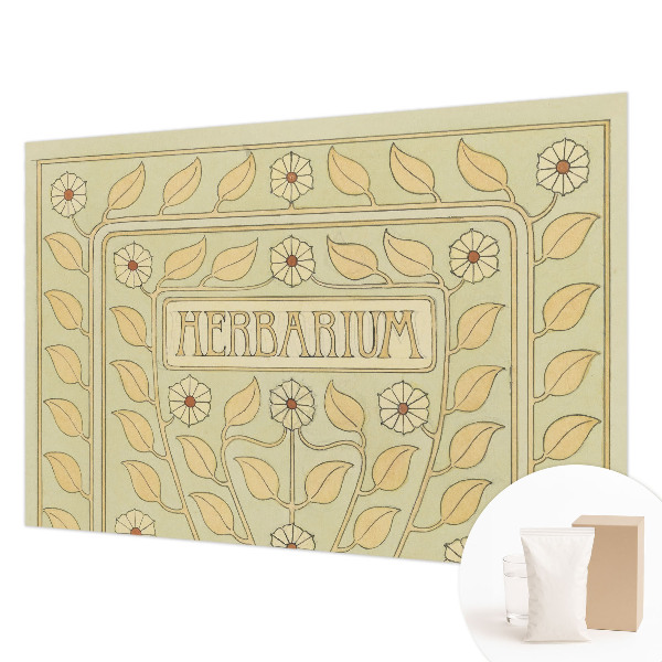 Photo wall mural with a plant ornament design