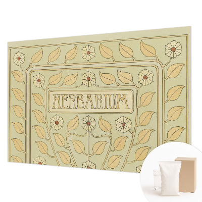 Photo wall mural with a plant ornament design