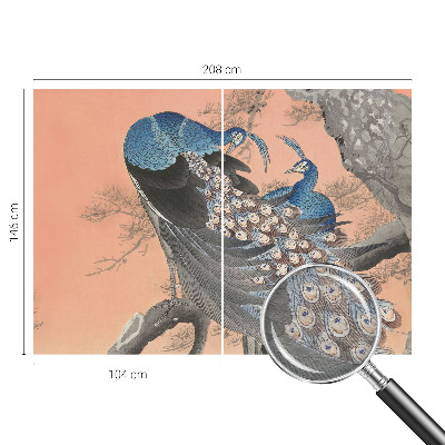 Bedroom wall mural wallpaper with a peacock elegance design