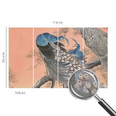 Bedroom wall mural wallpaper Peacock elegance