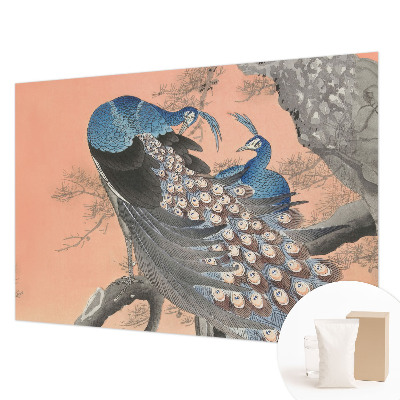Bedroom wall mural wallpaper with a peacock elegance design