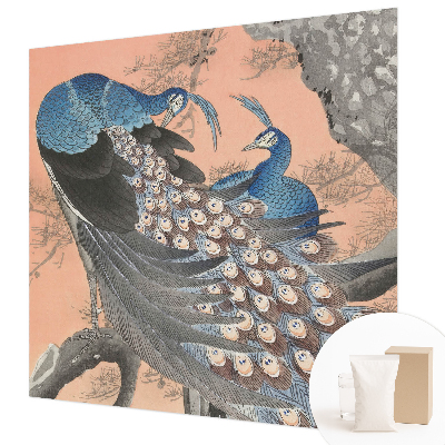 Bedroom wall mural wallpaper with a peacock elegance design