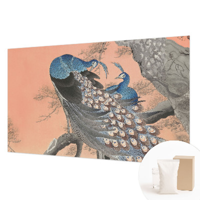 Bedroom wall mural wallpaper with a peacock elegance design