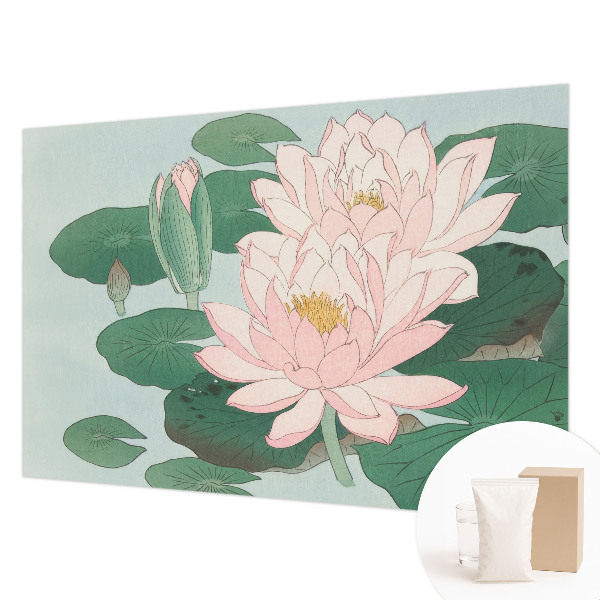 Wallpaper mural for living room featuring a water lotus design