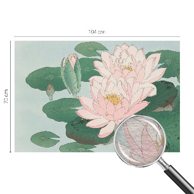 Wallpaper mural for living room featuring a water lotus design