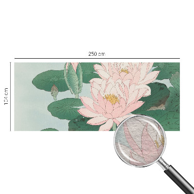Wallpaper mural for living room featuring a water lotus design