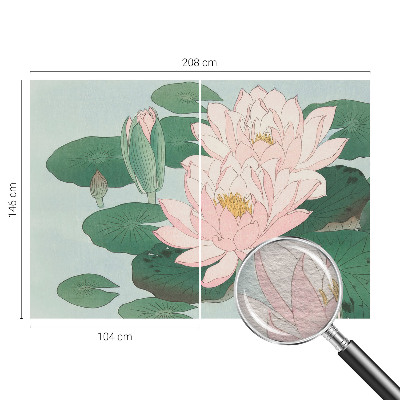 Wallpaper mural for living room featuring a water lotus design