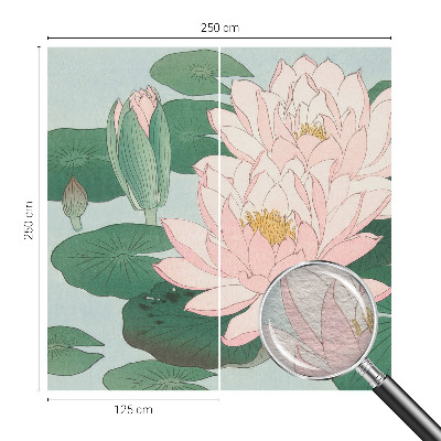 Wallpaper mural for living room featuring a water lotus design