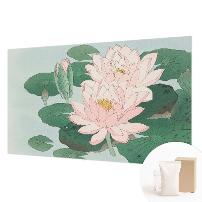 Wallpaper mural for living room featuring a water lotus design
